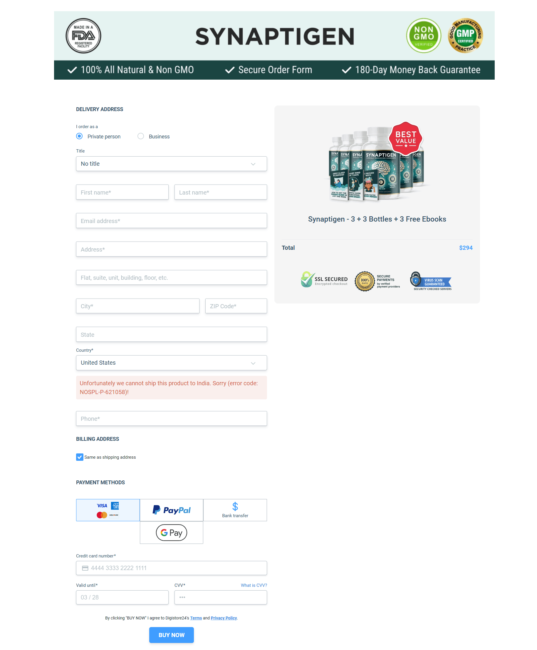 Synaptigen Order Form